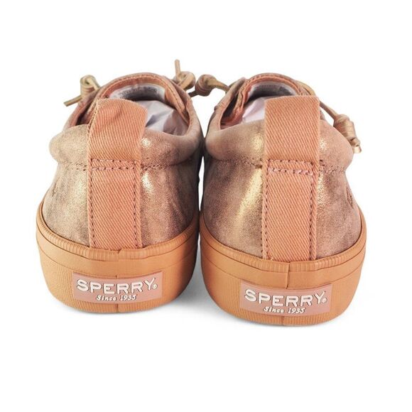 Sperry Crest Vibe Shimmer Metallic Leather Sneakers "Rose" STS87914 Women's 9 - Picture 5 of 11